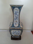 VASO PORCELLANA ANCAP STILE ORIENTALE H45XL10XP10 CM ( CON IMPERFEZIONE ) + PIEDE