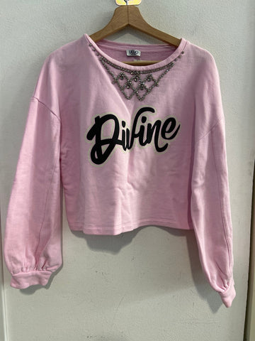 FELPA CORTA LIUJO TGS ROSA C/STRASS