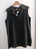 MAXI CANOTTA TGL LINO NERO