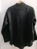 CAMICIA DONNA TGL IN LINO NERO C/STELLA STRASS ROSSO