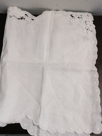 CENTRINO L60X42CM LINO BIANCO C/INTAGLIO