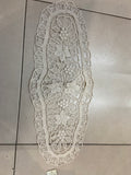 CENTRINO L30X74CM OVALE INTAGLIO BIANCO C/NODINI