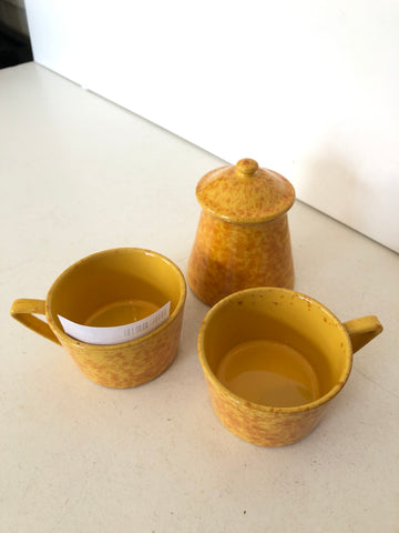 COPPIA TAZZE + ZUCHERIERA MAMMARO IN CERAMICA