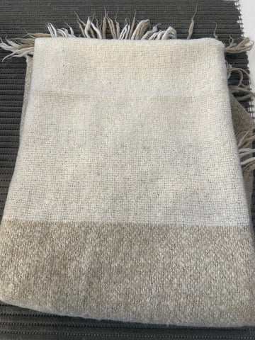 SCIARPONE QUADRI BEIGE /BIANCO