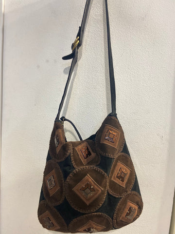 BORSA MALIPARMI MARRONE FANTASIA CERCHI