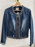 GIACCHINO JEANS SILVIAN HEACH TGM BLU C/STRASS E CATENE