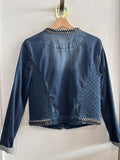 GIACCHINO JEANS SILVIAN HEACH TGM BLU C/STRASS E CATENE