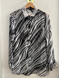 CAMICIA GUESS TG.S BIANCO NERO FANTASIA C/PAILETTES