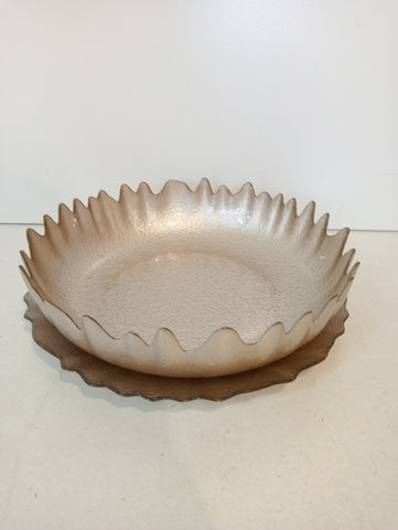 CENTRO TAVOLA IN VETRO BRANDANI 2 PZ H8XDIAMETRO28 CM