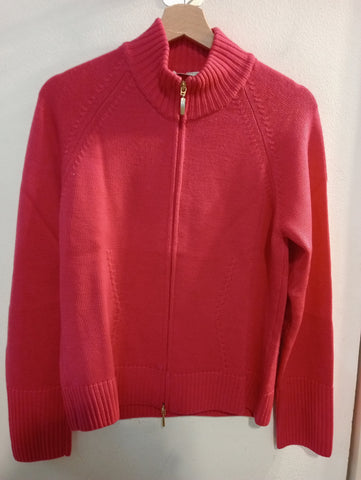 MAGLIONE GLENFIELD ZIP TGL FUCSIA IN LANA