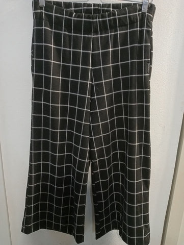 PANTALONE ALLA CAVIGLIA TENSIONE IN TGS NERO/BIANCO A QUADRI