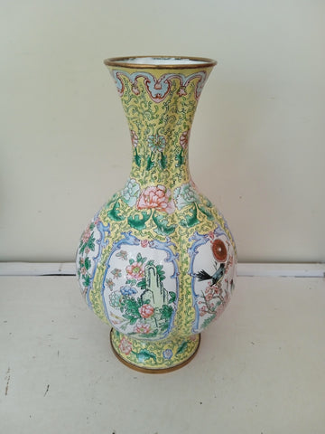 VASO IN PORCELLANA STILE ORIENTALE H34XDIAMETRO8 CM ( CON IMPERFEZIONE )