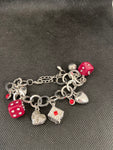 BRACCIALE ARGENTATO C/CIONDOLI CUBI STRASS