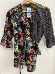MAGLIA SCALDACUORE TG46 NERO FANTASIA FIORI/POIS