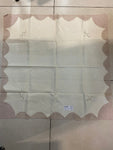 CENTRO TAVOLA L88X86CM IN LINO BIANCO C/RICAMO ECRU'
