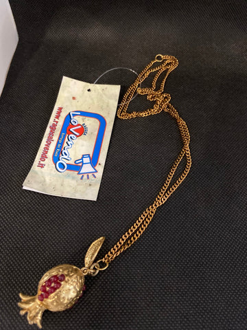 COLLANA LUNGA DORATA C/CIONDOLO MELOGRANO