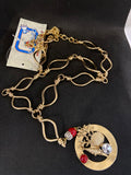 COLLANA BITS PIECES LUNGA DORATA C/CIONDOLO CORALLI