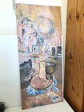 OLIO SU MASONITE LA ROSA H80XL35 CM