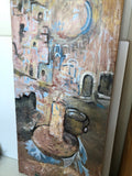 OLIO SU MASONITE LA ROSA H80XL35 CM