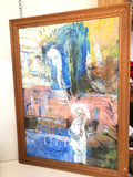 OLIO SU TELA C/CORNICE IN LEGNO H76XL56 CM