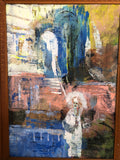 OLIO SU TELA C/CORNICE IN LEGNO H76XL56 CM
