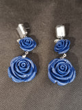 ORECCHINI PENDENTI SODINI ROSE BLU