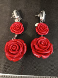 ORECCHINI PENDENTI SODINI ROSE ROSSE