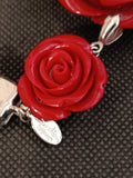 ORECCHINI PENDENTI SODINI ROSE ROSSE