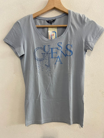 MAGLIA GUESS TGM AZZURRO C/STRASS