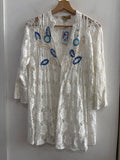 CAMICIONE POSITANO TGL/XL BIANCO PIZZO C/PAILETTES