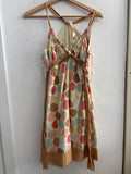 ABITO DONNA TGS IN COTONE BEIGE A POIS COLORATI