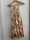 ABITO DONNA TGS IN COTONE BEIGE A POIS COLORATI