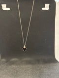 COLLANA IN ARG925 CUORE NERO/BIANCO MADREPERLATO