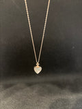 COLLANA IN ARG925 CUORE NERO/BIANCO MADREPERLATO
