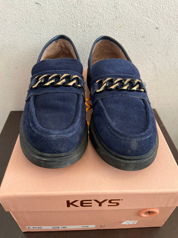MOCASSINO KEYS MIS 38 CAMOSCIO BLU C/SCATOLO