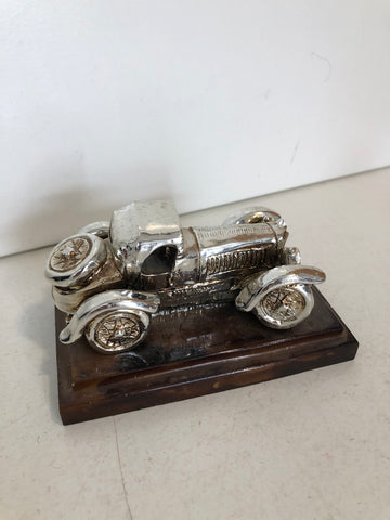 RIPRODUZIONE MACCHINA D'EPOCA ARGENTATA 1988 H5XL10XP5 CM