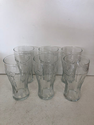 6 BICCHIERI COCA COLA IN VETRO