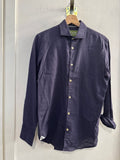CAMICIA HERMITAGE TGS BLU IN LINO UOMO