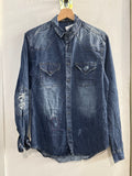 CAMICIA JEANS ENOS TGS BLU C/STRAPPI UOMO