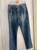 JEANS CARLA FERRONI TG48 BLU C/STRASS
