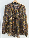 CAMICIA FIORELLA RUBINO TG50 NERO/MARRONE A FIORELLINI