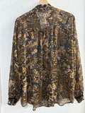 CAMICIA FIORELLA RUBINO TG50 NERO/MARRONE A FIORELLINI