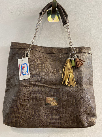 BORSA PINKO BAG MARTELLATO MARRONE