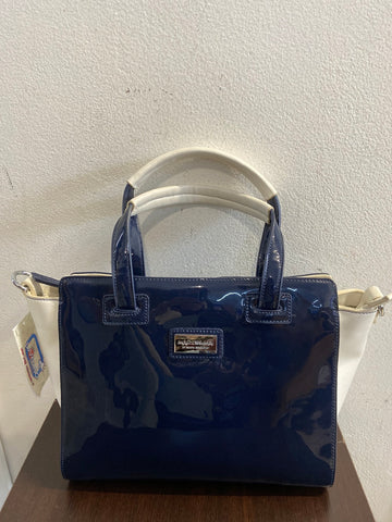 BORSA MARTISSIMA BLU/BIANCO VERNICE