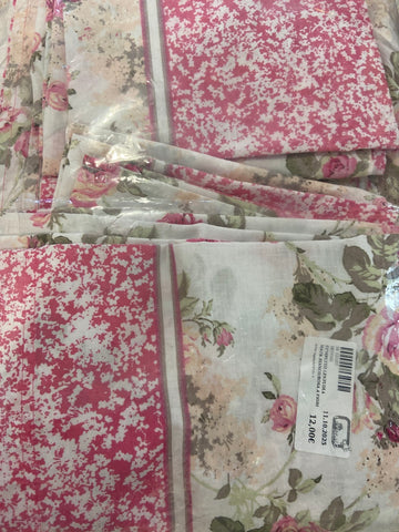 COMPLETO LENZUOLA MATR.BIANCO/ROSA A FIORI