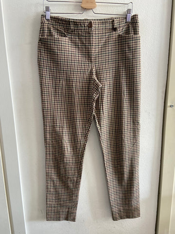 PANTALONE LUISA PAGNOLI TG44 SCOZZESE BEIGE/VERDE