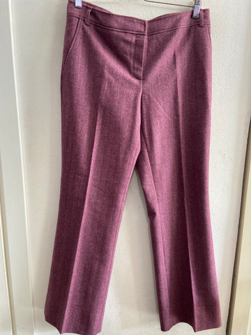 PANTALONE LUISA SPAGNOLI TG44 VIOLA SPINATO MISTO LANA