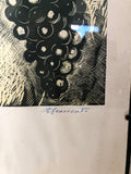 XILOGRAFIA DI BRANCATO (DONNA CON GRAPPOLO D'UVA '77) NUMERATA H51XL41 CM