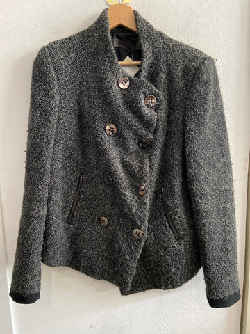 GIACCA ZARA TGL  IN PANNO GRIGIO