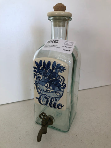 OLIERA IN VETRO CON RUBINETTO H28XL8XP8 CM